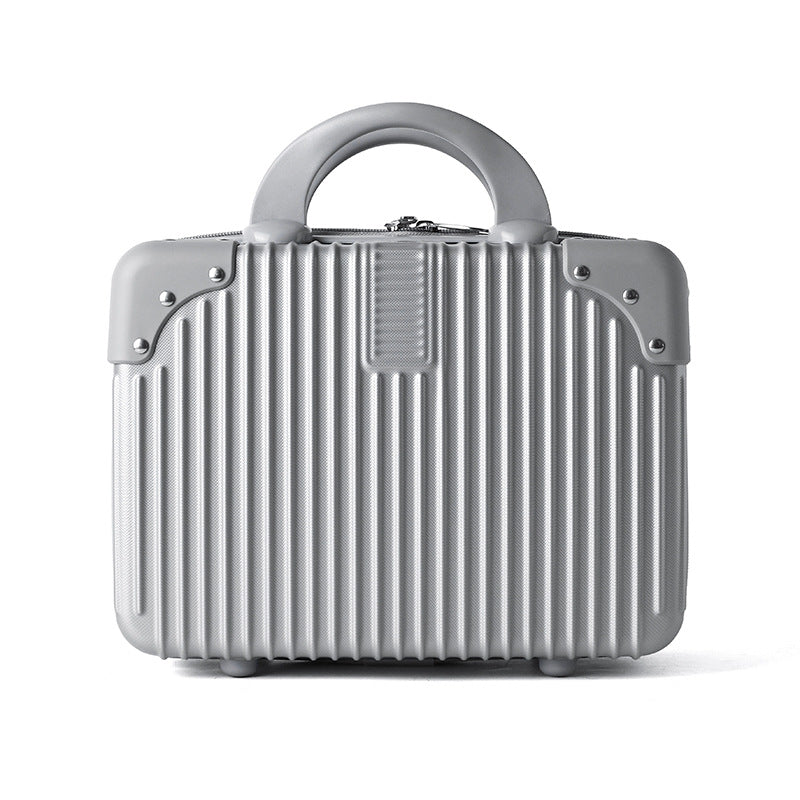 hard-shell travel cosmetic case with double-zip closure top handle and protective feet Bowlift