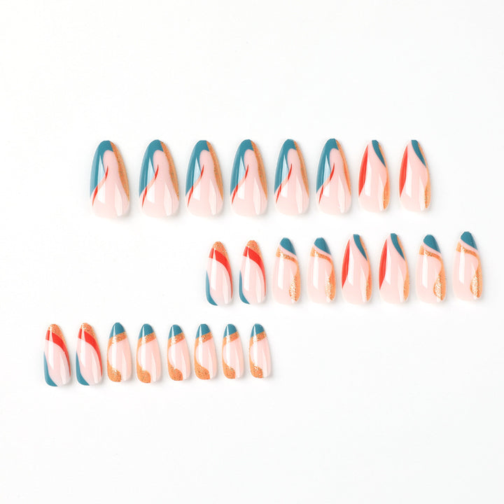 Artificial nail art with creative gradient and glitter elements Bowlift