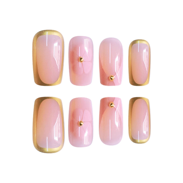 Elegant French Tip Press-On Nails Bowlift