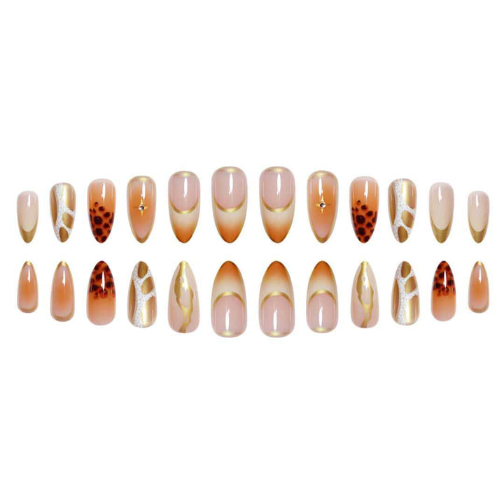 Premium Stiletto Nail Extensions with Artistic Design Bowlift