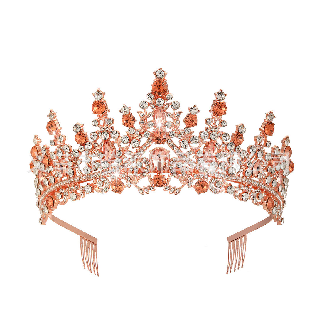 Ladies Rhinestone Tiara with Sparkling Gemstones Bowlift