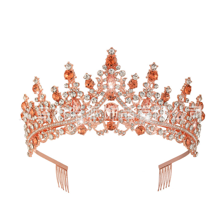 Ladies Rhinestone Tiara with Sparkling Gemstones Bowlift