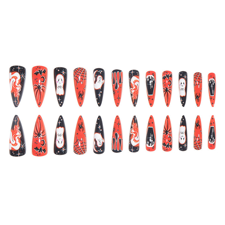 Halloween Themed Stiletto Press-On Nails Bowlift