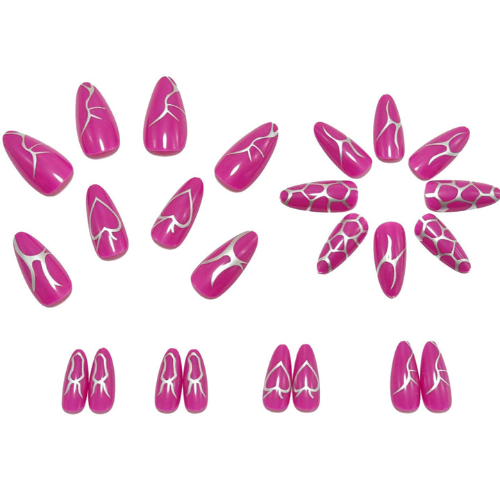 Artificial nails with stylish heart decorations Bowlift