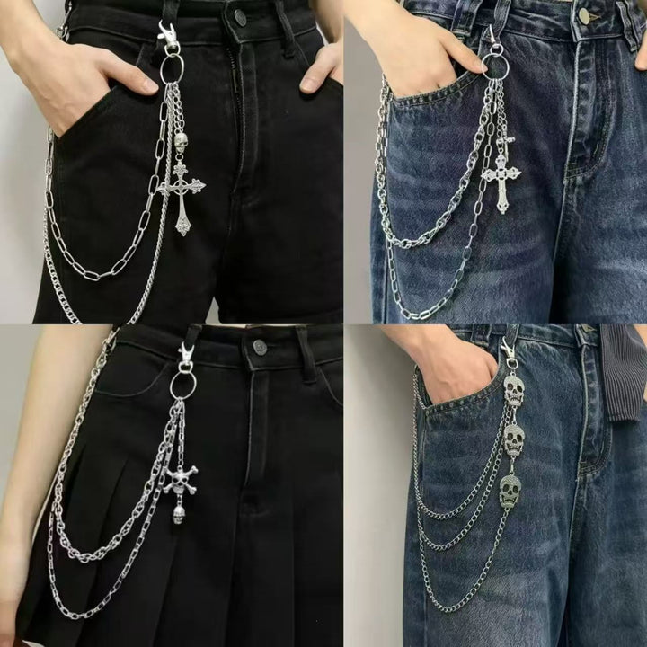 Fashionable chain belt with cross pendant Bowlift