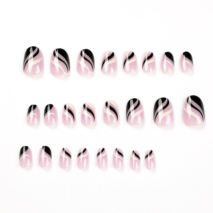 Artful Nail Art with Elegant Wave Design Bowlift
