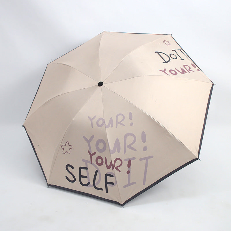 Women's Foldable Umbrella with Modern Print Bowlift