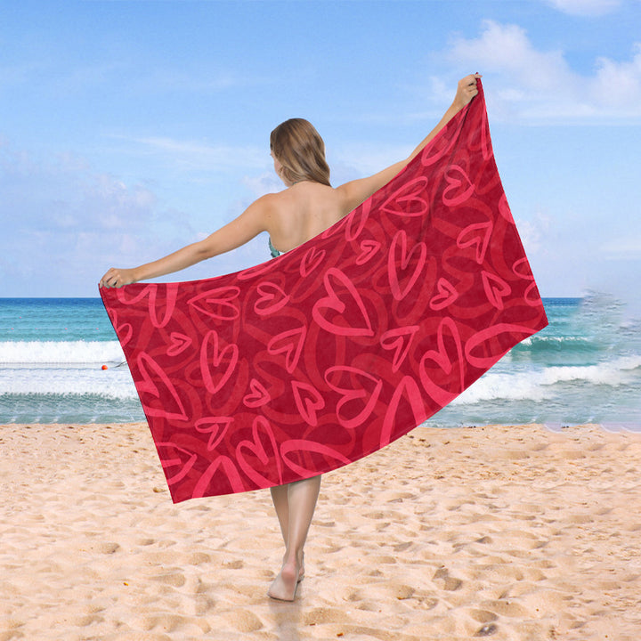 Beach towel with creative heart design Bowlift