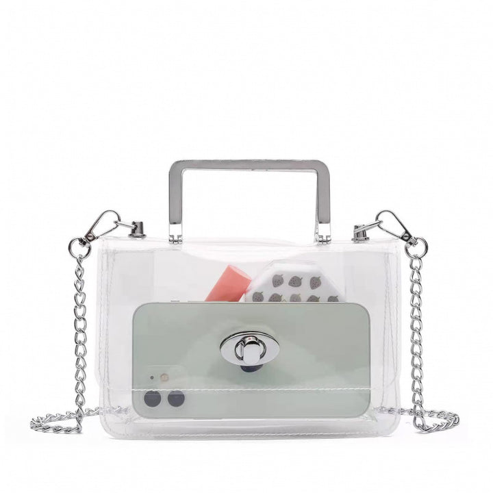 Transparent shoulder bag with structured design Bowlift