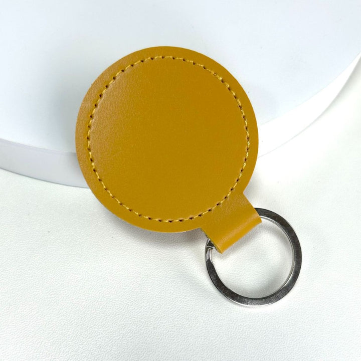Premium Leather Round Keychain Bowlift