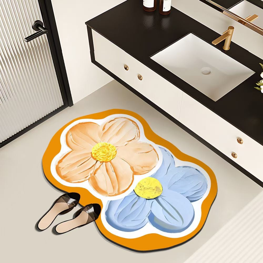 Decorative Floral Bath Mat Bowlift