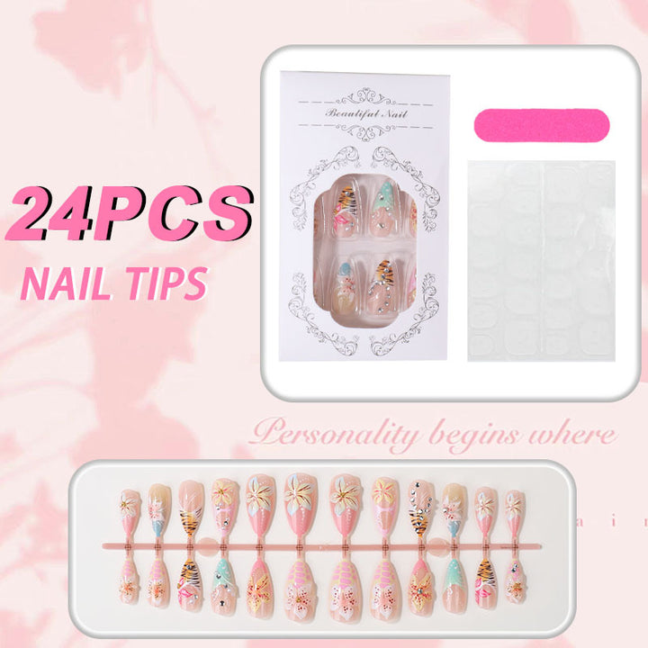 Tropical Floral Press-On Nail Set Bowlift