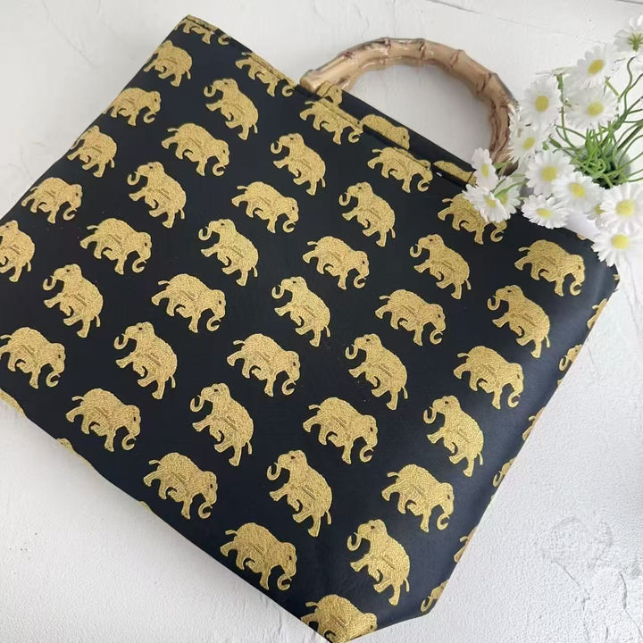 Stylish cotton bag with bamboo handles Bowlift