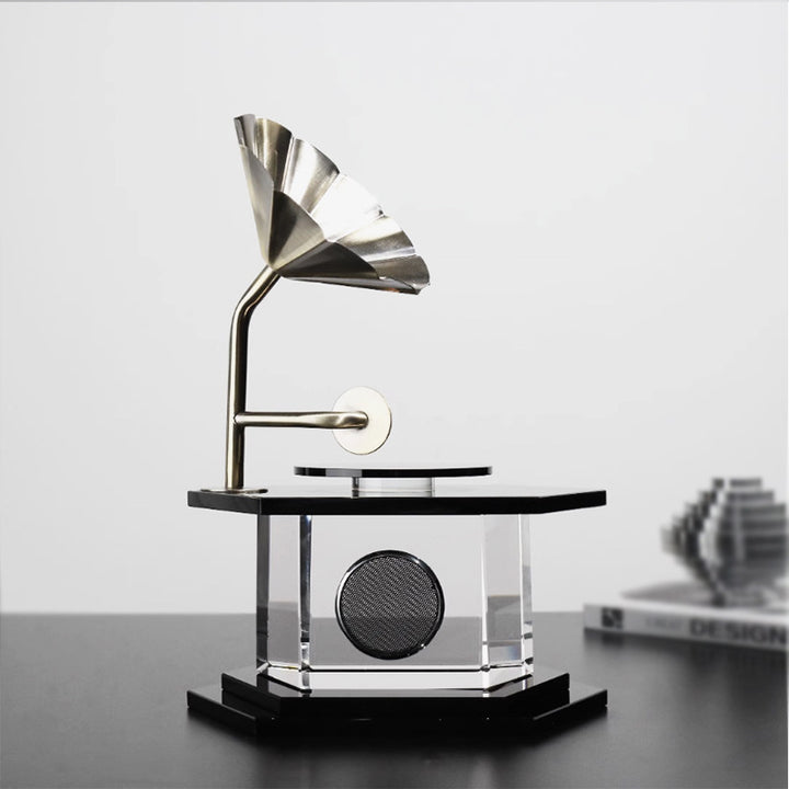 Retro-Inspired Decorative Gramophone Sculpture