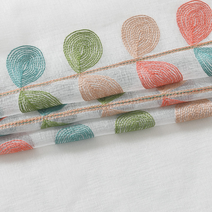 Elegant Floral Print Sheer Window Curtain