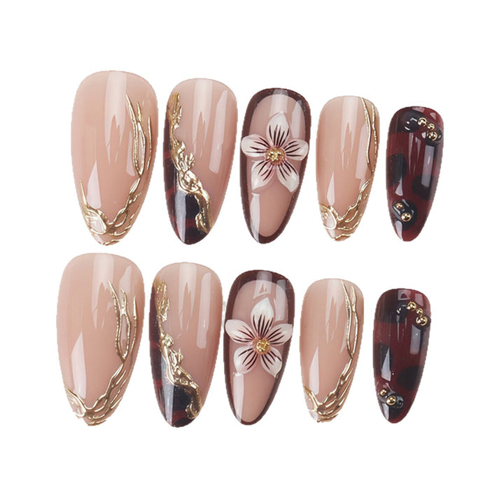 Artistic Floral Nail Design Bowlift