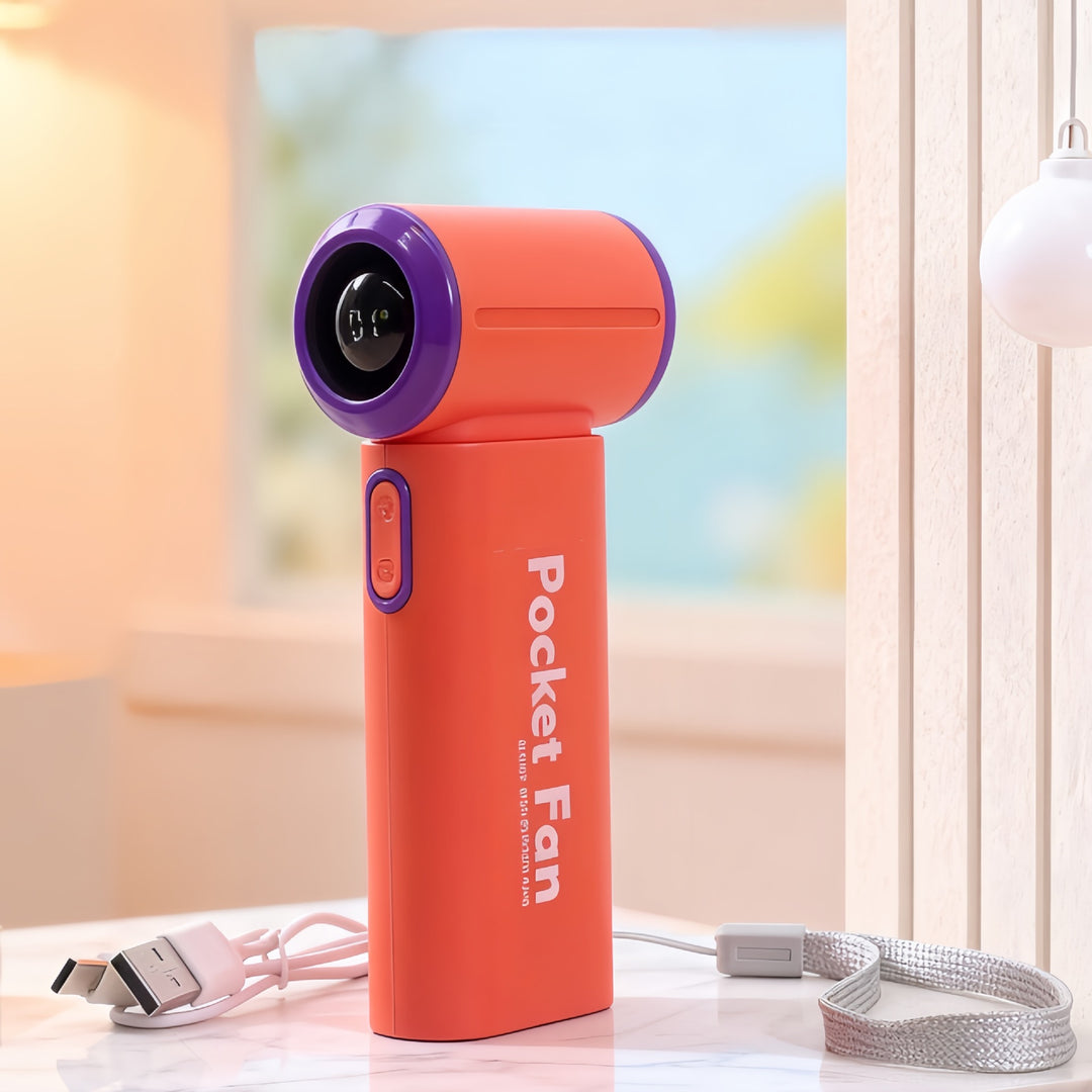 Women's Portable Mini Fan with LCD Display Bowlift