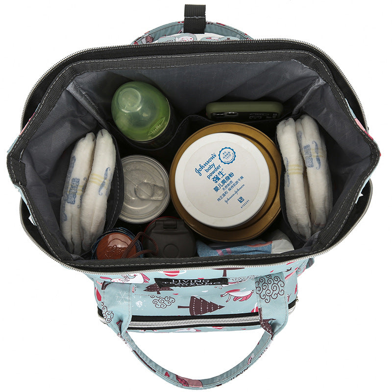 Versatile Leaf Print Travel Backpack Bowlift