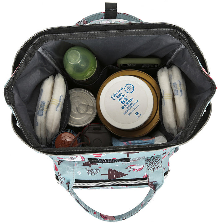 Versatile Leaf Print Travel Backpack Bowlift