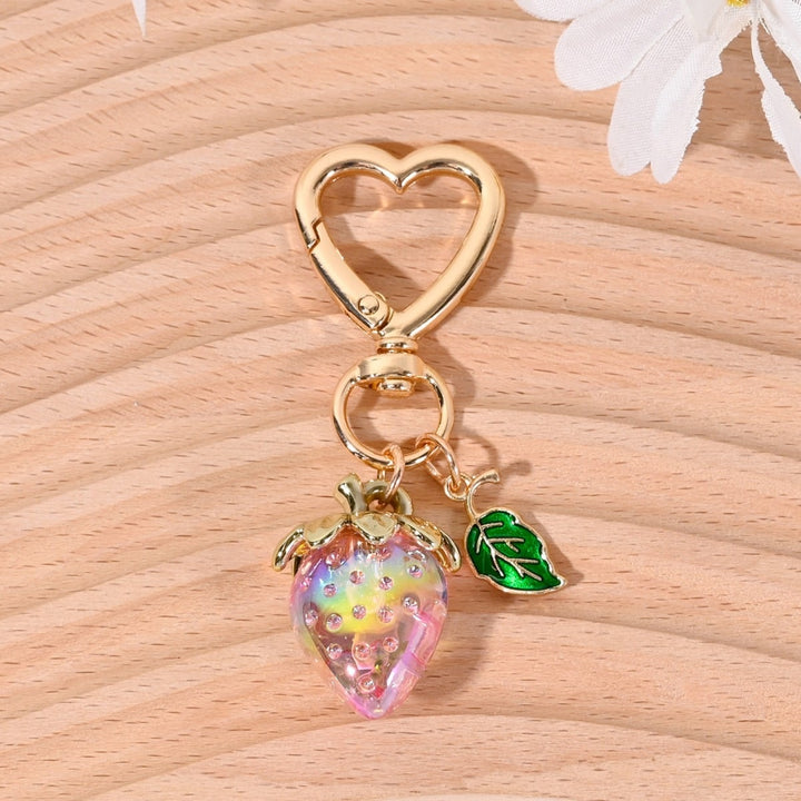 Keychain with Fruity Strawberry Design Bowlift