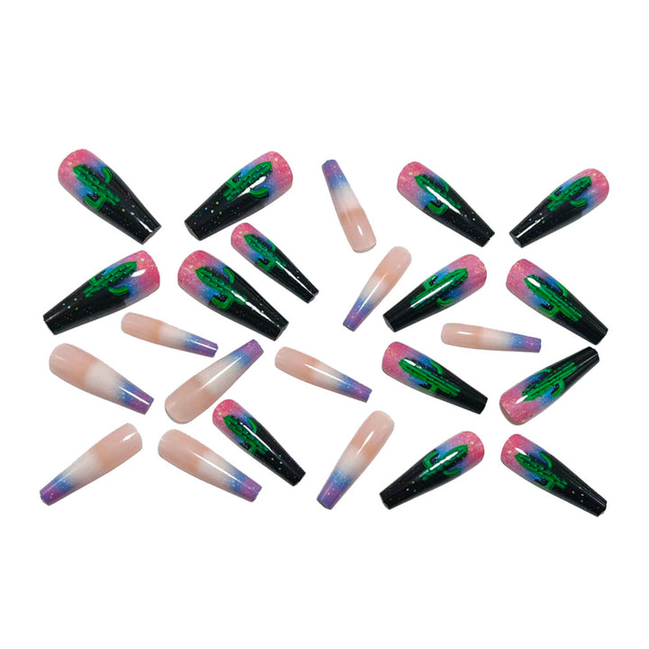 Creative Nail Art with Cactus Design Bowlift