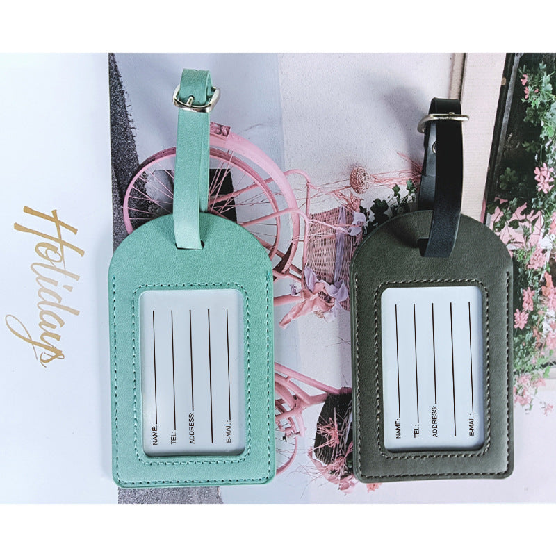 Stylish Leather Luggage Tag Bowlift