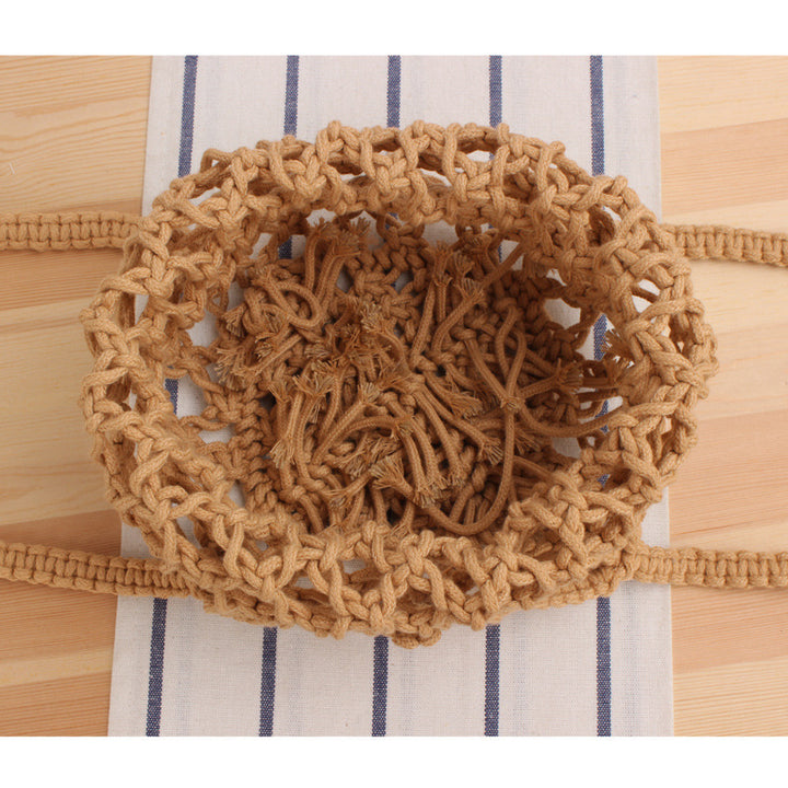 Handbag Made of Hand-Knotted Natural Material with Airy Structure Bowlift