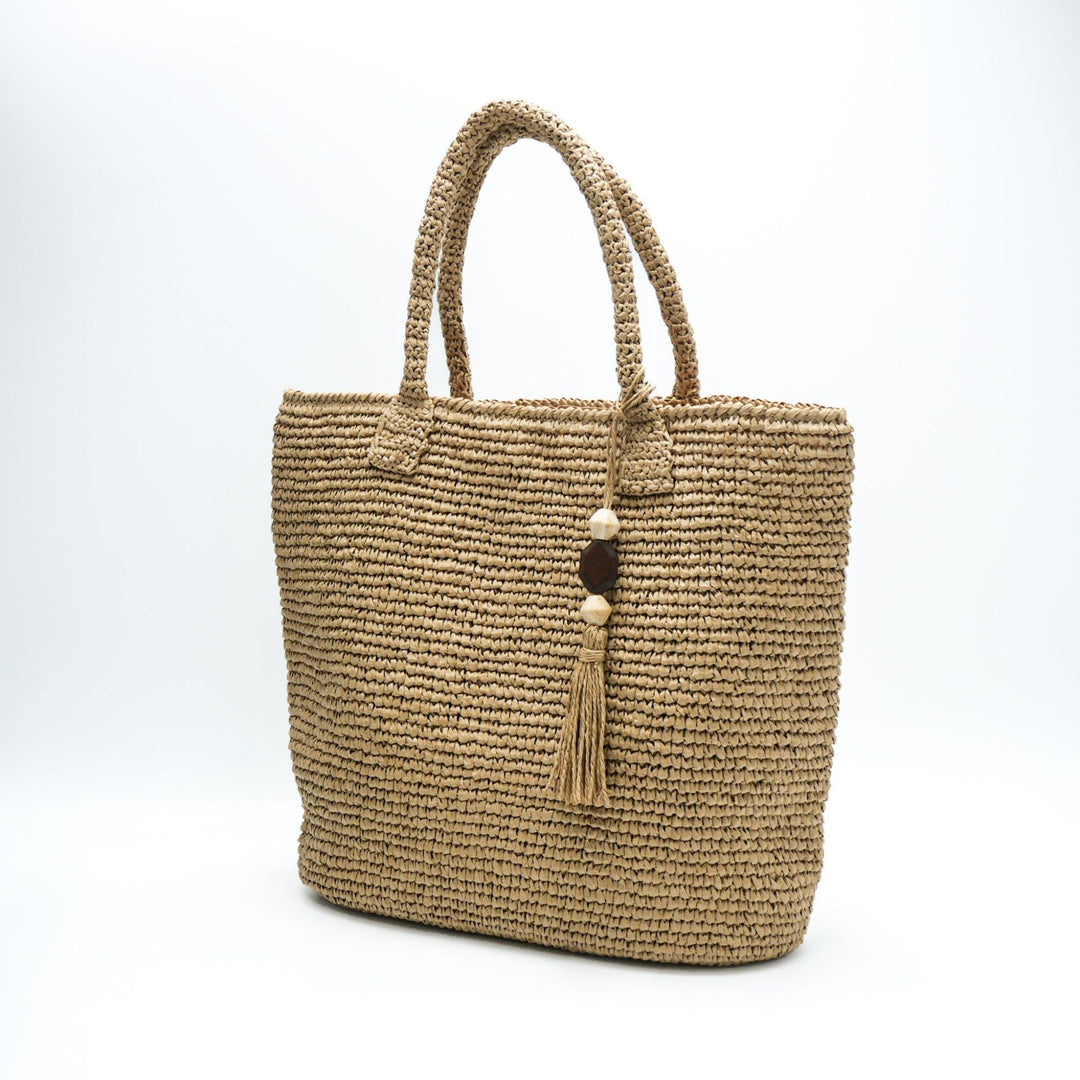 Handmade basket bag with unique fringe pendant Bowlift