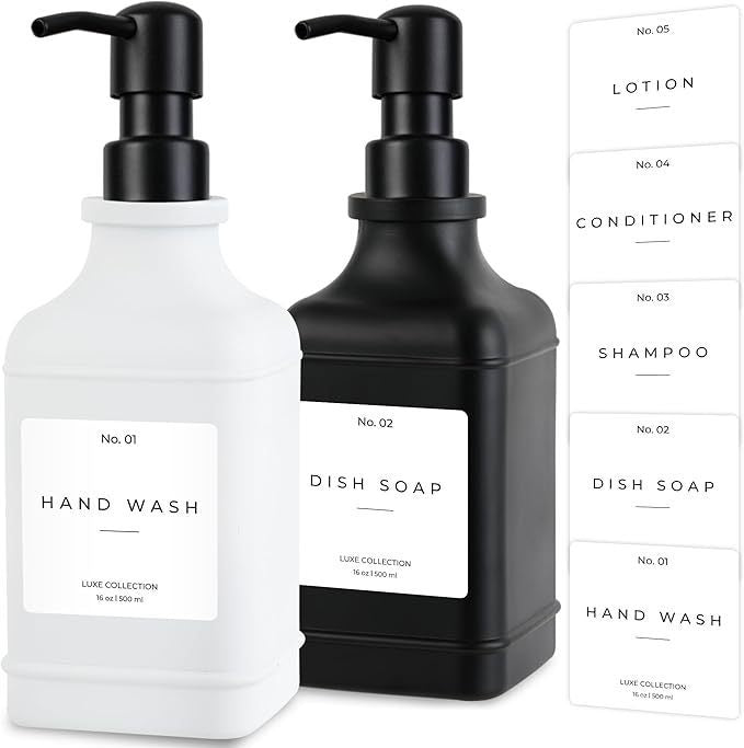 Refillable Luxury Pump Dispenser Set for Hand Wash and Dish Soap Bowlift