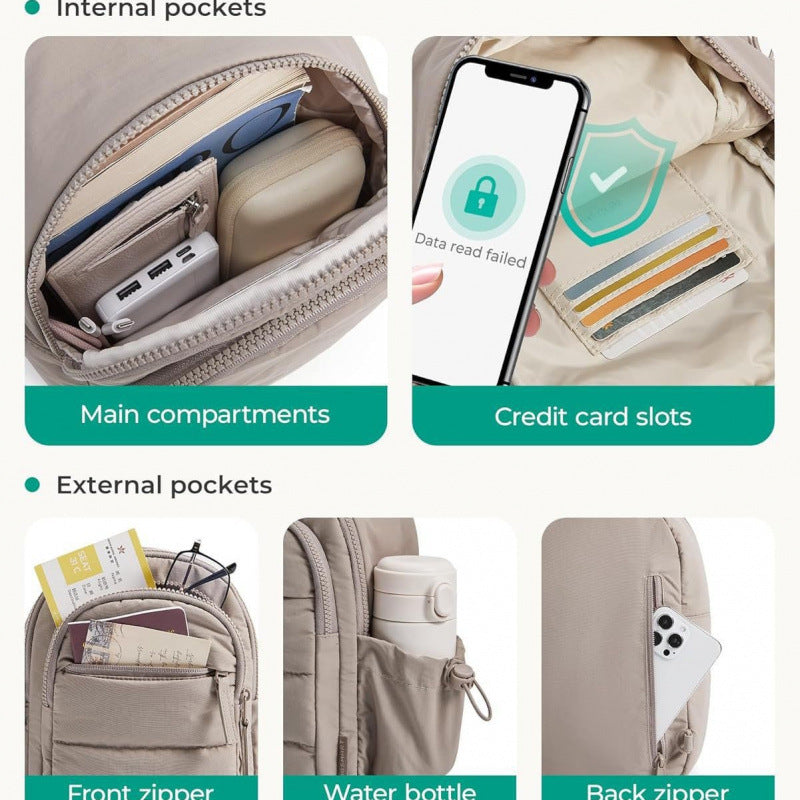 Practical sling bag with multiple compartments Bowlift