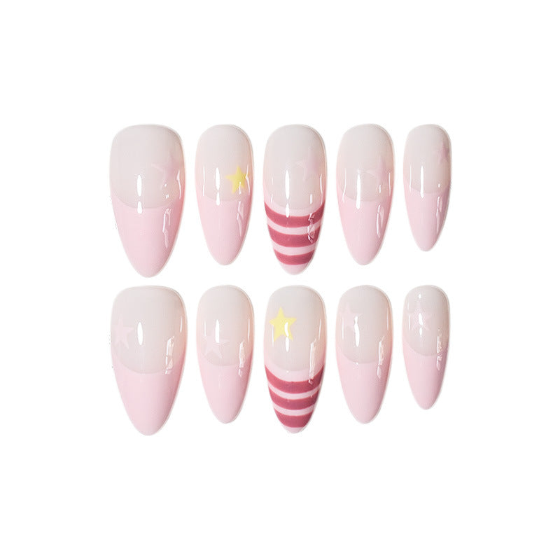 Decorative Almond-Shaped Press-On Nails Bowlift