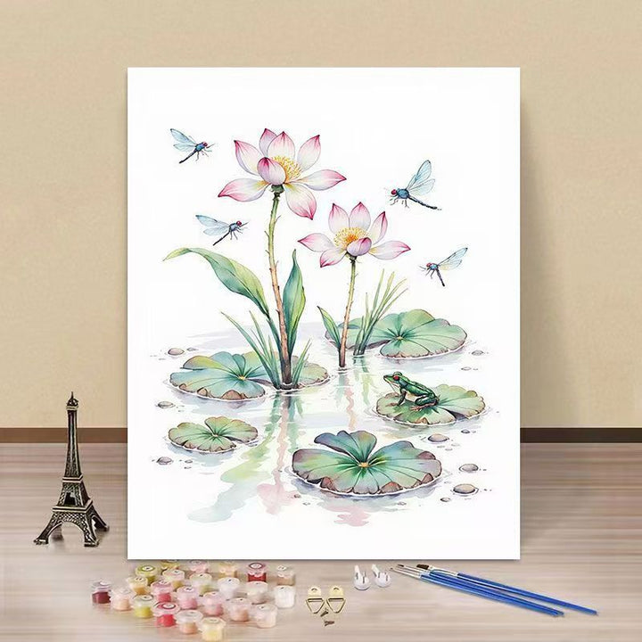 DIY Water Lily and Kingfisher Paint by Numbers Art Kit Bowlift