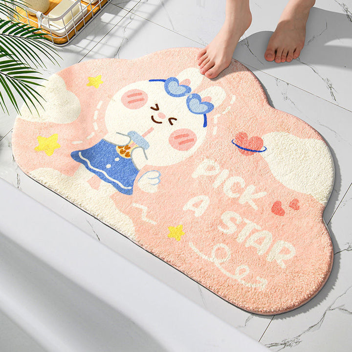 Cute Cat-Themed Bath Rug