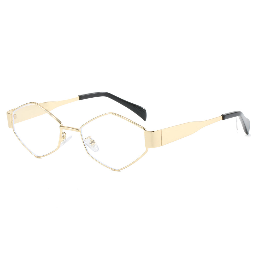 Women's modern geometric sunglasses with high-quality metal frame Bowlift