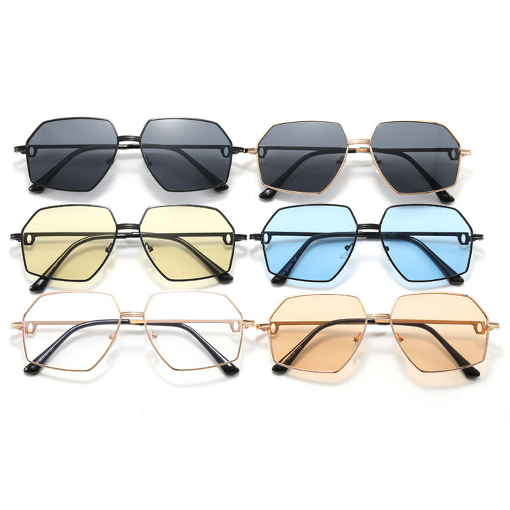 Ladies Stylish geometric sunglasses with elegant metal frame Bowlift