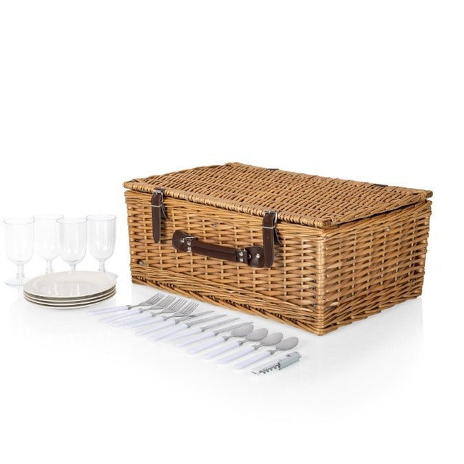 Women's picnic basket with integrated crockery set and space-saving design Bowlift