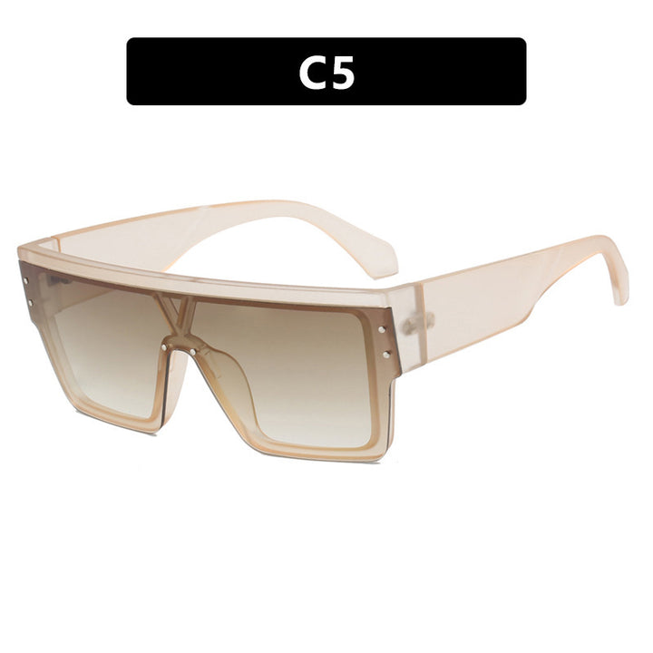 Women futuristic oversized sunglasses with clear lenses Bowlift