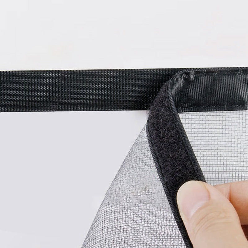 Magnetic mesh patio French door screen with ultra fine insect proof weave and self sealing closure Bowlift