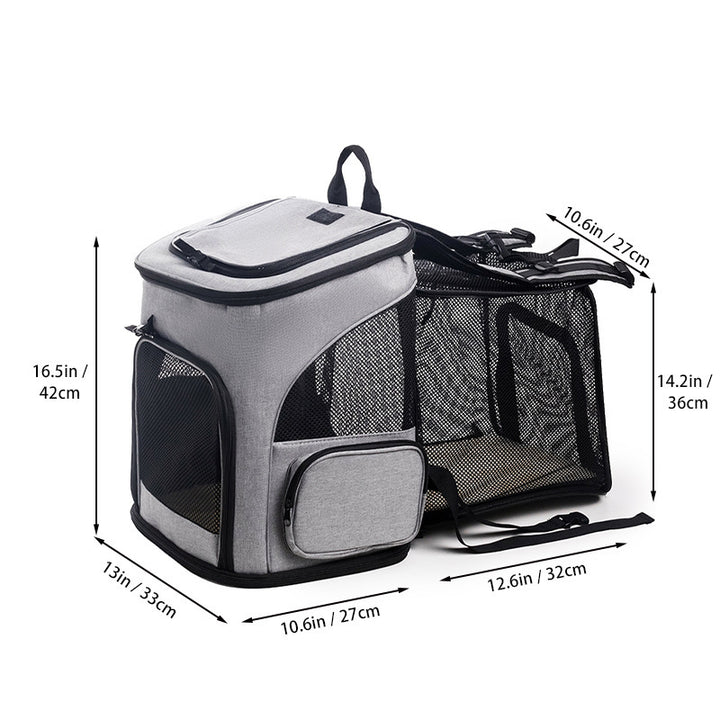 Cat transport backpack with breathable mesh panels Bowlift