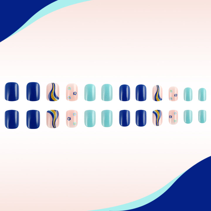 Artistic Floral Acrylic Press-On Nails Bowlift