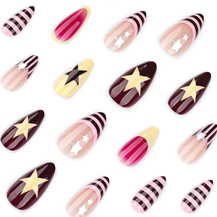 Creative Nail Art with Star Design Bowlift
