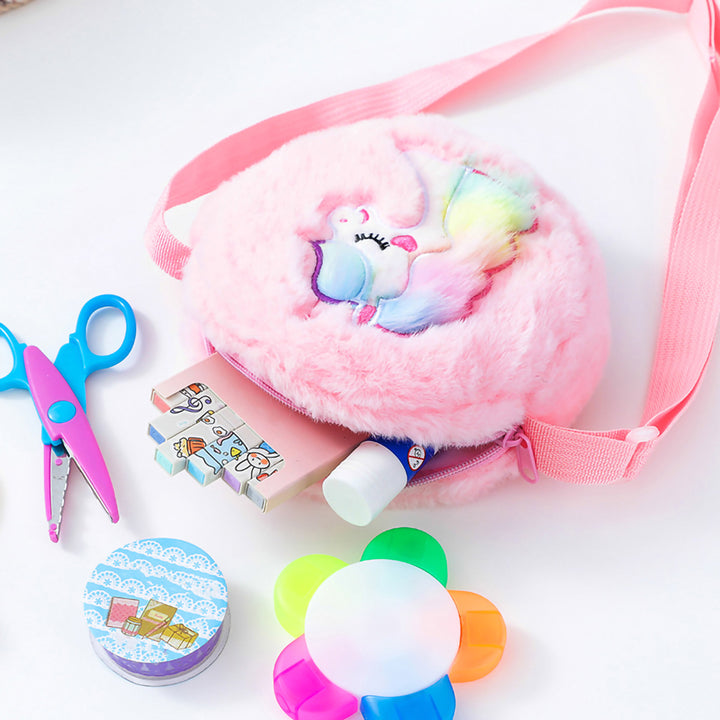 Plush shoulder bag with unicorn motif Bowlift