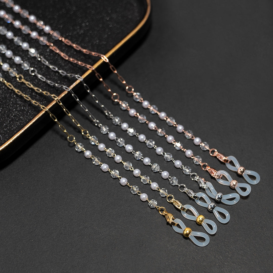 Crystal and Pearl Beaded Eyewear Chain Bowlift