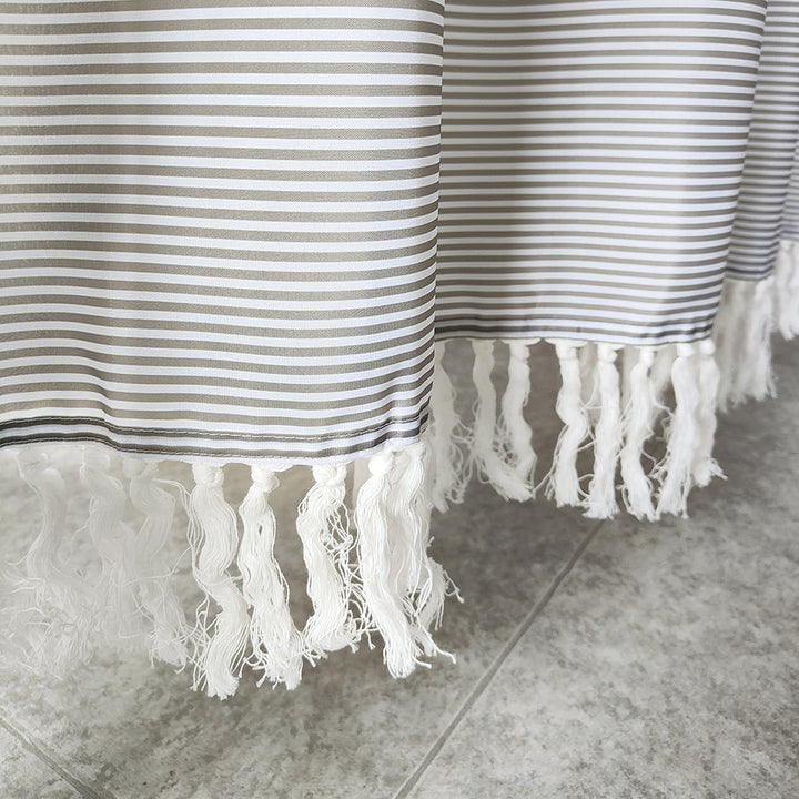 Striped Fabric Shower Curtain Bowlift