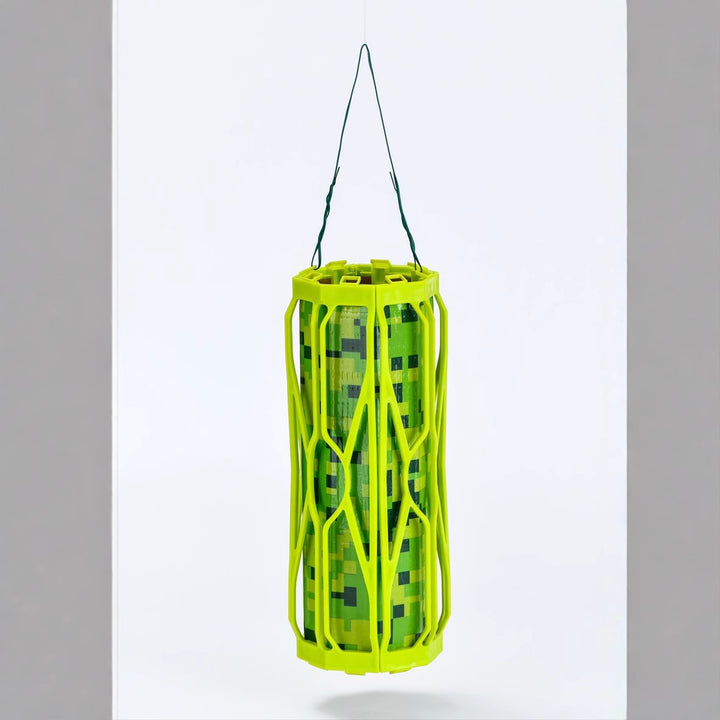 Hanging insect trap lantern with UV LED attractant and protective cage Bowlift
