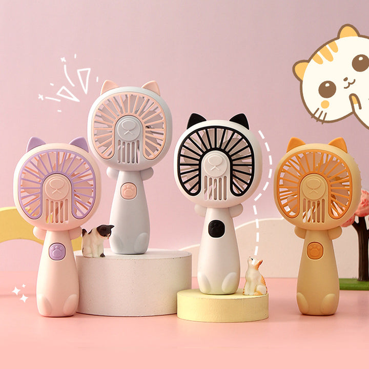 Cat-Themed Handheld Fan Bowlift