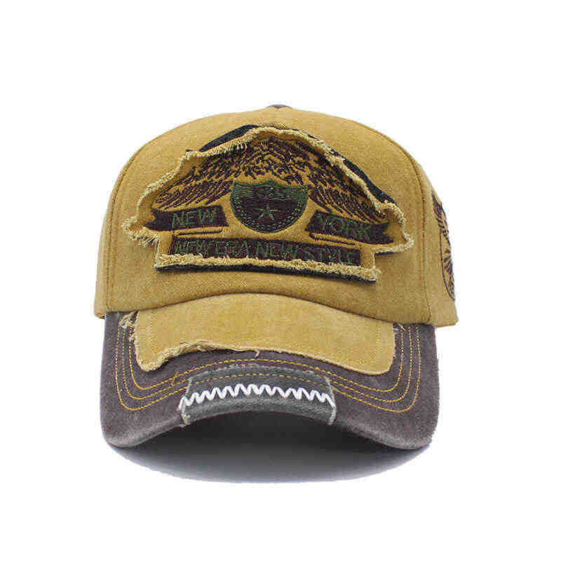 Men's Distressed Denim Cap Bowlift