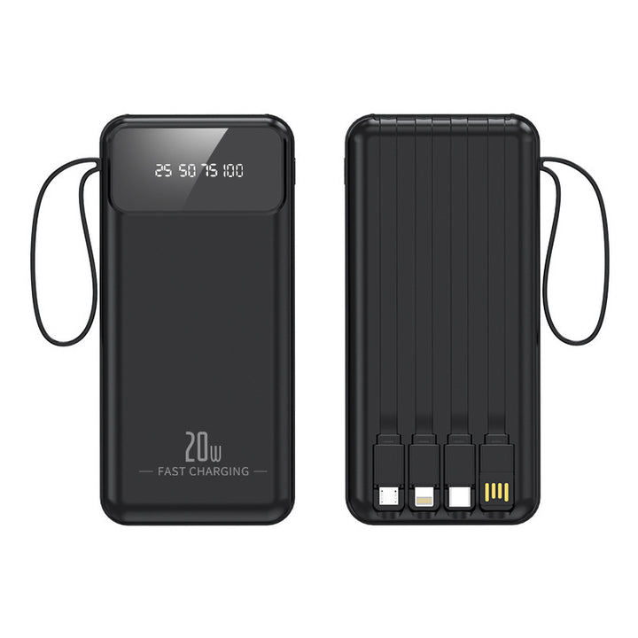 High-performance power bank with integrated charging cables and digital display Bowlift