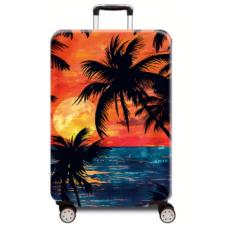 Women's Hard Shell Suitcase with Tropical Landscape Design Bowlift