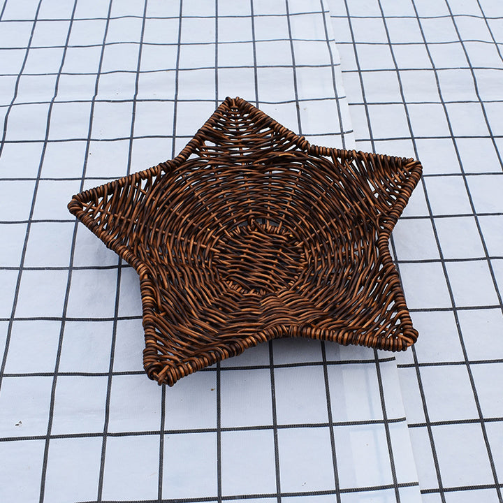 Handmade Star-Shaped Woven Basket Bowlift